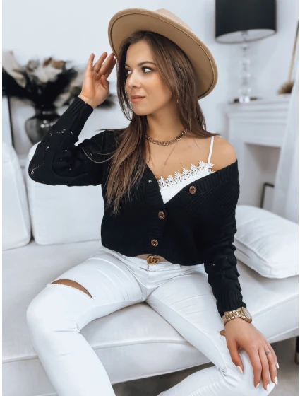 SINSA dámsky sveter čierny FashionStreet MY1632