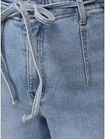 Dámske džínsy s vysokým pásom a širokými nohavicami modré FashionStreet UY2941