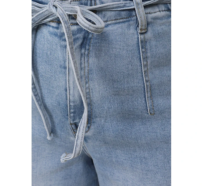 Dámske džínsy s vysokým pásom a širokými nohavicami modré FashionStreet UY2941