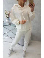 Tepláková souprava s kapucí ecru