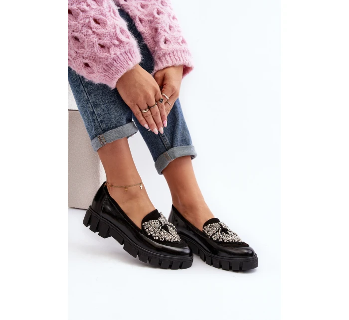 Lakované dámské mokasíny model 21647064 černé - Laura Messi