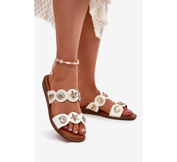 Dámské Pantofle Se Zlatými Bílé model 21699117 - Boto