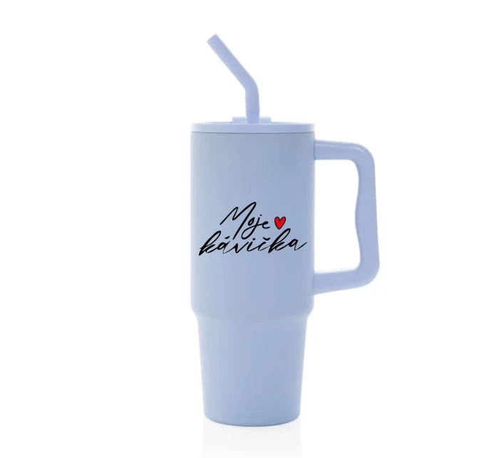 MOJE KÁVIČKA - světle modrý cestovní termohrnek 900 ml MOJE KÁVIČKA - světle modrý cestovní termohrnek 900 ml
