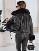 Dámská kožená bunda s kožešinou černá Dstreet model 21991882 - FashionStreet Dámská kožená bunda s kožešinou černá Dstreet model 21991882 - FashionStreet