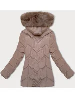 Dámská zimní plus size bunda v barvě s kapucí model 21248367 - S'WEST