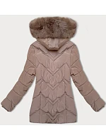 Dámská zimní plus size bunda v barvě s kapucí model 21248367 - S'WEST Dámská zimní plus size bunda v barvě s kapucí model 21248367 - S'WEST