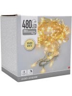 VIANOČNÝ STROMČEK SVETELNÁ REŤAZ 480 VIEDOL ČASOVAČ TEPLÁ BIELA PRIEHĽADNÝ DRÔT