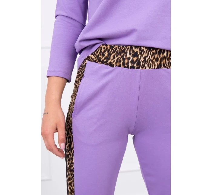 Sada s leopardím potlačou fialovej farby
