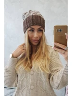 Milano fleecová čiapka K203 ecru melange+mocca Milano fleecová čiapka K203 ecru melange+mocca