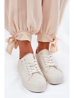 Dámské Tenisky Z Eko Kůže Big Star model 21690713 Světle Béžové - Big Star Shoes Dámské Tenisky Z Eko Kůže Big Star model 21690713 Světle Béžové - Big Star Shoes