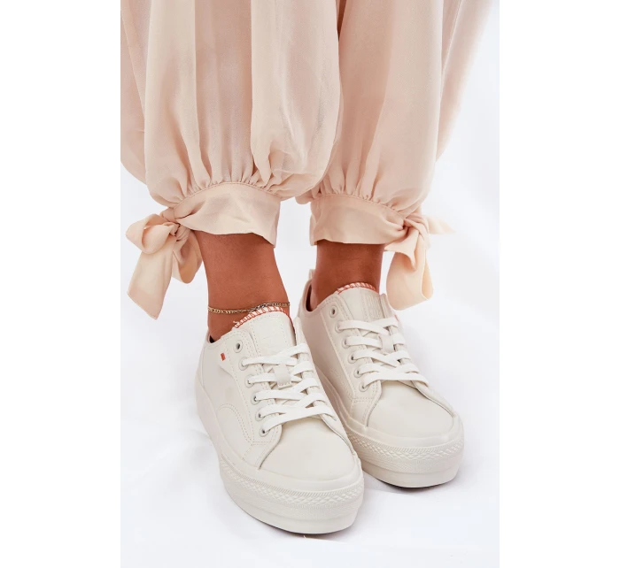 Dámské Tenisky Z Eko Kůže Big Star model 21690713 Světle Béžové - Big Star Shoes Dámské Tenisky Z Eko Kůže Big Star model 21690713 Světle Béžové - Big Star Shoes