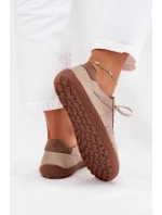 Dámské Kožené Tenisky Barefoot model 21705225 Béžové - Zazoo Dámské Kožené Tenisky Barefoot model 21705225 Béžové - Zazoo