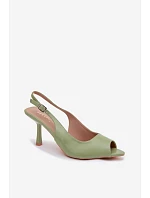 Dámské sandály na podpatku Zelené Sevina
