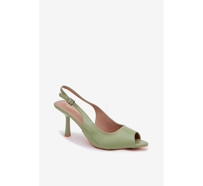 Dámské sandály na podpatku Zelené Sevina