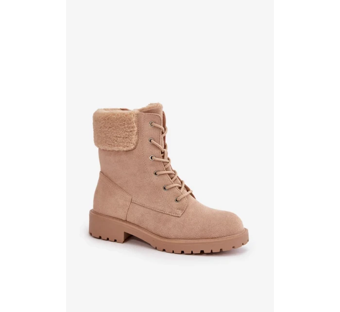 Dámske zateplené členkové topánky Workery Zippered Beige Mivael Dámske zateplené členkové topánky Workery Zippered Beige Mivael