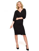 Dámské zavinovací šaty s rukávy královská modř model 21185924 - Makover Dámské zavinovací šaty s rukávy královská modř model 21185924 - Makover