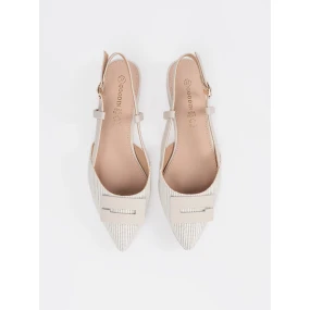 Moderní bílé dámské  lodičky bez podpatku