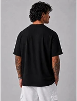Pánske bavlnené tričko nadrozmernej veľkosti s čiernou potlačou FashionStreet NX1002R Pánske bavlnené tričko nadrozmernej veľkosti s čiernou potlačou FashionStreet NX1002R