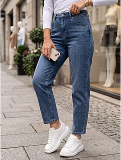 Dámske džínsy Mom Fit s vysokým pásom, modré, FashionStreet UY3104