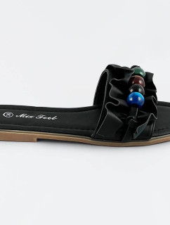 Černé dámské pantofle s podrážkou model 17356925 - Mix Feel