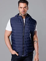 Pánska vesta s kapucňou v tmavomodrej farbe (8MY88-2)
