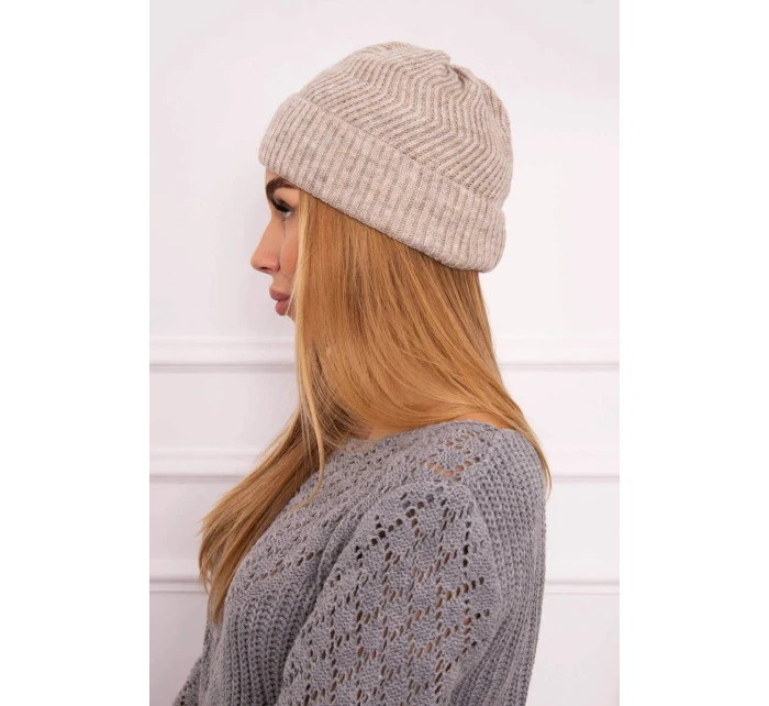 Tenká čepice Oliwia model 18750349 světle béžová - K-Fashion Tenká čepice Oliwia model 18750349 světle béžová - K-Fashion