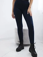 Bavlnené nohavice s vreckami vzadu tmavomodré