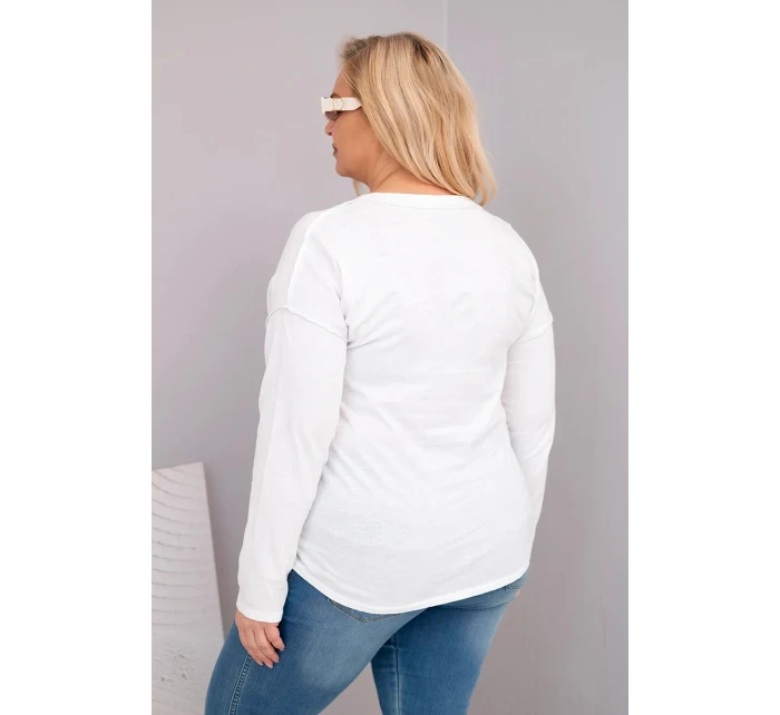 Plus veľkosť blúzka Plus veľkosť vytlačené vás milujú viac biela Plus veľkosť blúzka Plus veľkosť vytlačené vás milujú viac biela
