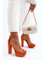 Wygodne Zamszowe Sandały Na Wysokim Słupku Pomarańczowe Essence Wygodne Zamszowe Sandały Na Wysokim Słupku Pomarańczowe Essence