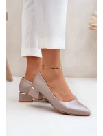 Kožené lodičky Lewski model 21682432 Tmavě béžové - Boto