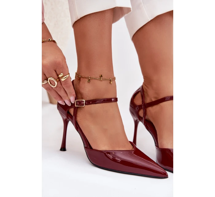 Lakované lodičky s páskem bordové Tarilin Lakované lodičky s páskem bordové Tarilin