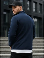 Pánska mikina na zips s kapucňou tmavomodrá FashionStreet BX4775 Pánska mikina na zips s kapucňou tmavomodrá FashionStreet BX4775