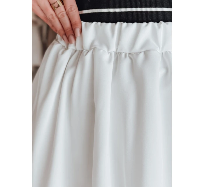 Dámska mini sukňa PUFFELLA ecru FashionStreet CY0501