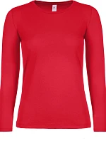 B&C #E150 LSL /women Dámske tričko s dlhým rukávom 01.006T červené