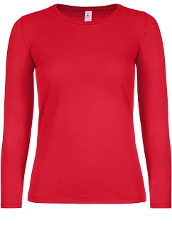 B&C #E150 LSL /women Dámske tričko s dlhým rukávom 01.006T červené