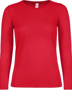 B&C #E150 LSL /women Dámske tričko s dlhým rukávom 01.006T červené