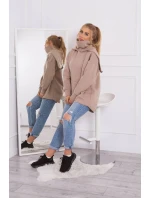 Zateplená mikina se zipem na zádech tmavě béžová Zateplená mikina se zipem na zádech tmavě béžová