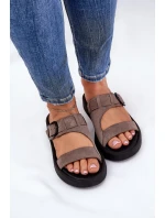 Dámské Semišové Pantofle Na Platformě Hnědé model 21686348 - Zazoo