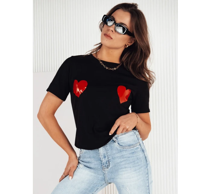 Dámské tričko černé model 21974054 - Dstreet Dámské tričko černé model 21974054 - Dstreet