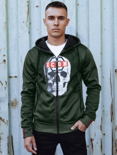 Pánská rozepínací mikina s kapucí zelená Dstreet BX5838