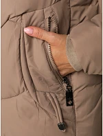 Kurtka damska zimowa pikowana z kapturem beżowa model 22365017 - FashionStreet