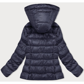 Tmavomodrá prešívaná dámska zimná bunda s kapucňou (YP-22075-2)