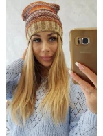 Krystyna fleecová čiapka K207 hnedá + béžová