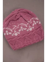 Dámska čiapka Kira K374 tmavo ružová+biela Dámska čiapka Kira K374 tmavo ružová+biela