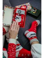 Unisex vianočné ponožky v krabici - 1 pár so snehuliakom