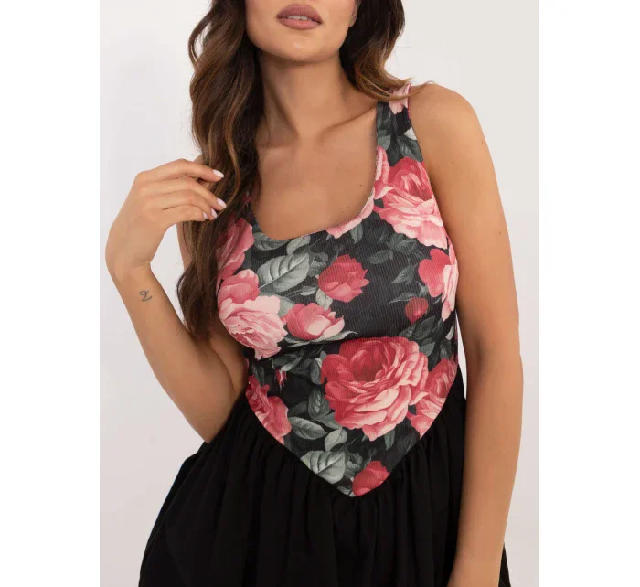 Šaty DHJ SK 19805 2.65 čierno-ružové