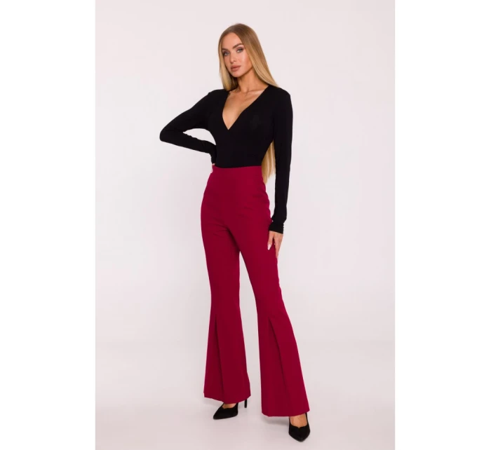 model 21295983 Kalhoty s rozšířenými nohavicemi bordó - Moe