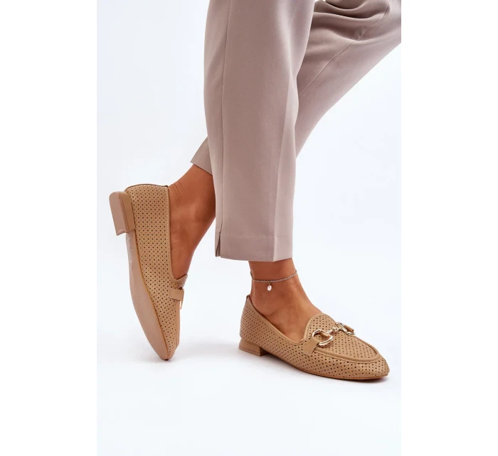 Dámské mokasíny na plochém podpatku s ozdobou Camel Iluvana Dámské mokasíny na plochém podpatku s ozdobou Camel Iluvana