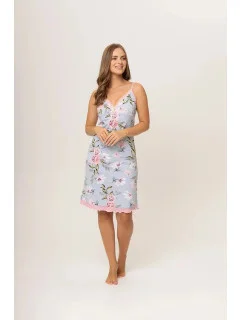 Dámska nočná košieľka 01/068 sv. modrá s kvetmi - Karol