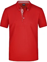 Daiber JN 964 Pánske polo tričko s gombíkovým zapínaním z piké 02.0964 červená/červená/biela Daiber JN 964 Pánske polo tričko s gombíkovým zapínaním z piké 02.0964 červená/červená/biela